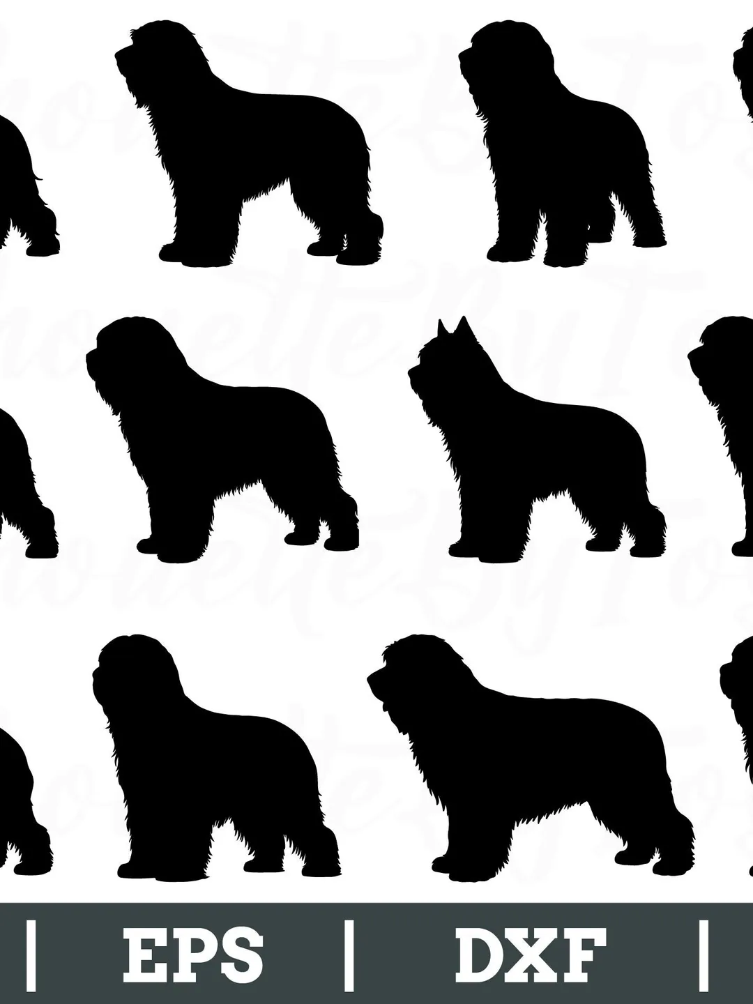 Briard Dog Svg, Briard Silhouette, Briard Vector, Briard Cut File, Dxf, Png