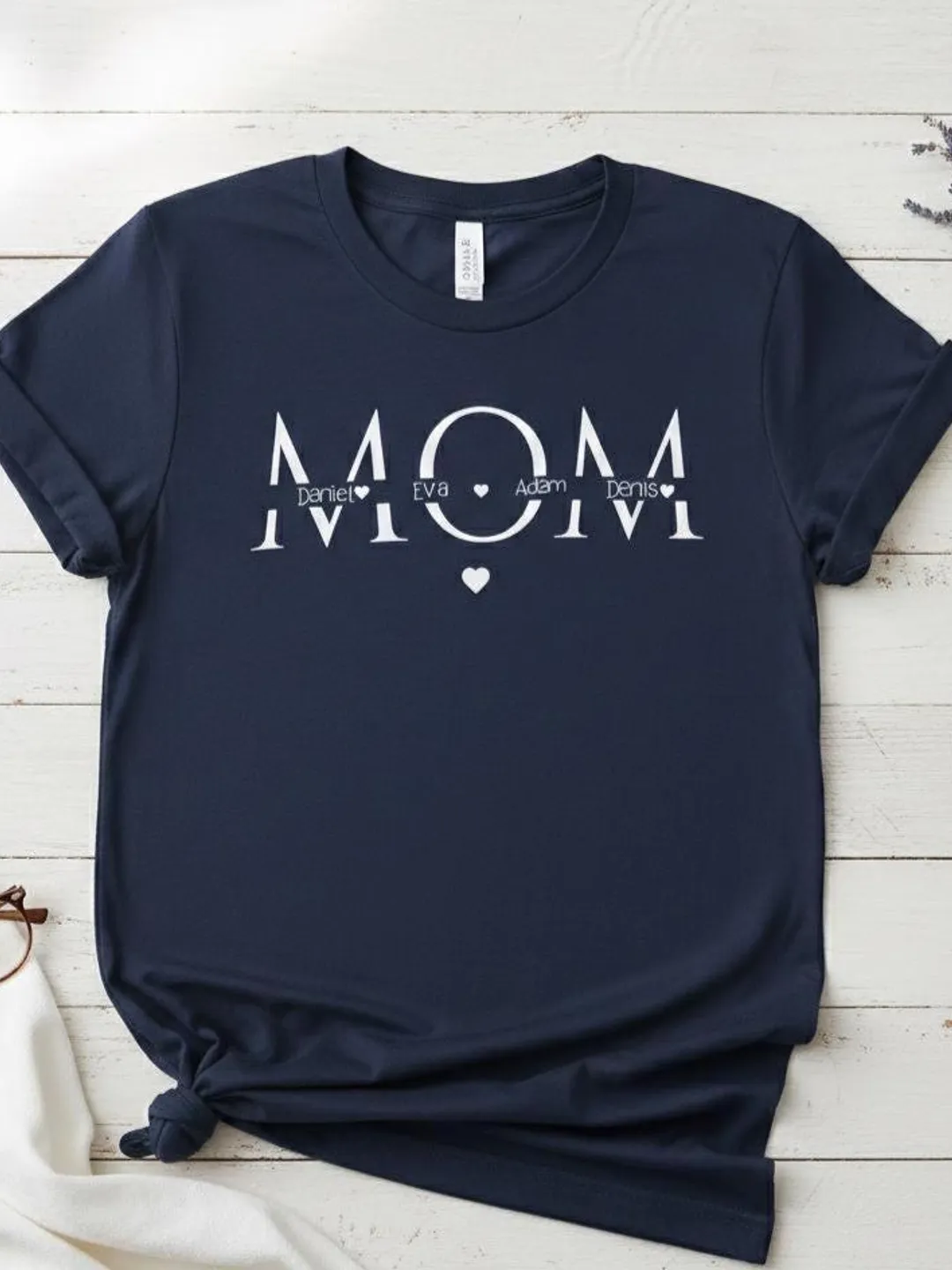Custom Mom Shirt, Personalized Mama Tee with Kids Names, Mother's Day Gift