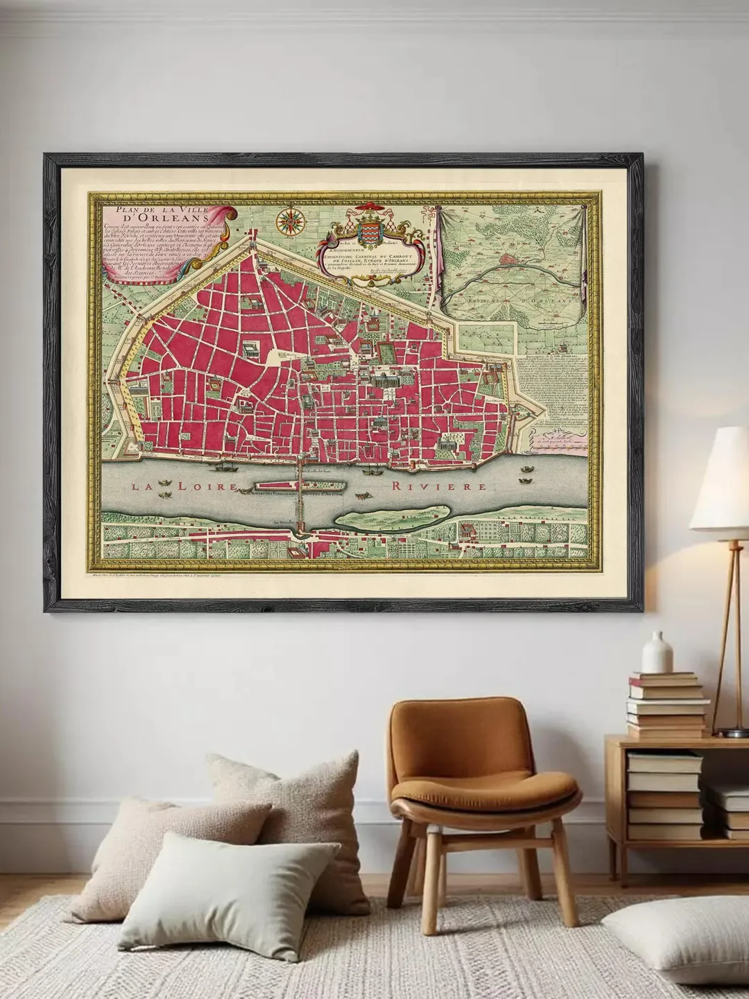 Vintage Map of Orleans France 1700 | Historical Wall Art Print