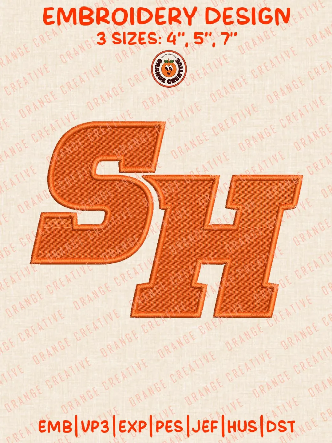 SH Bearkats Embroidery Design, NCAA Sam Houston Bearkats Logo Embroidery Design, Machine Embroidery Design File, 4 Sizes, Digital Download