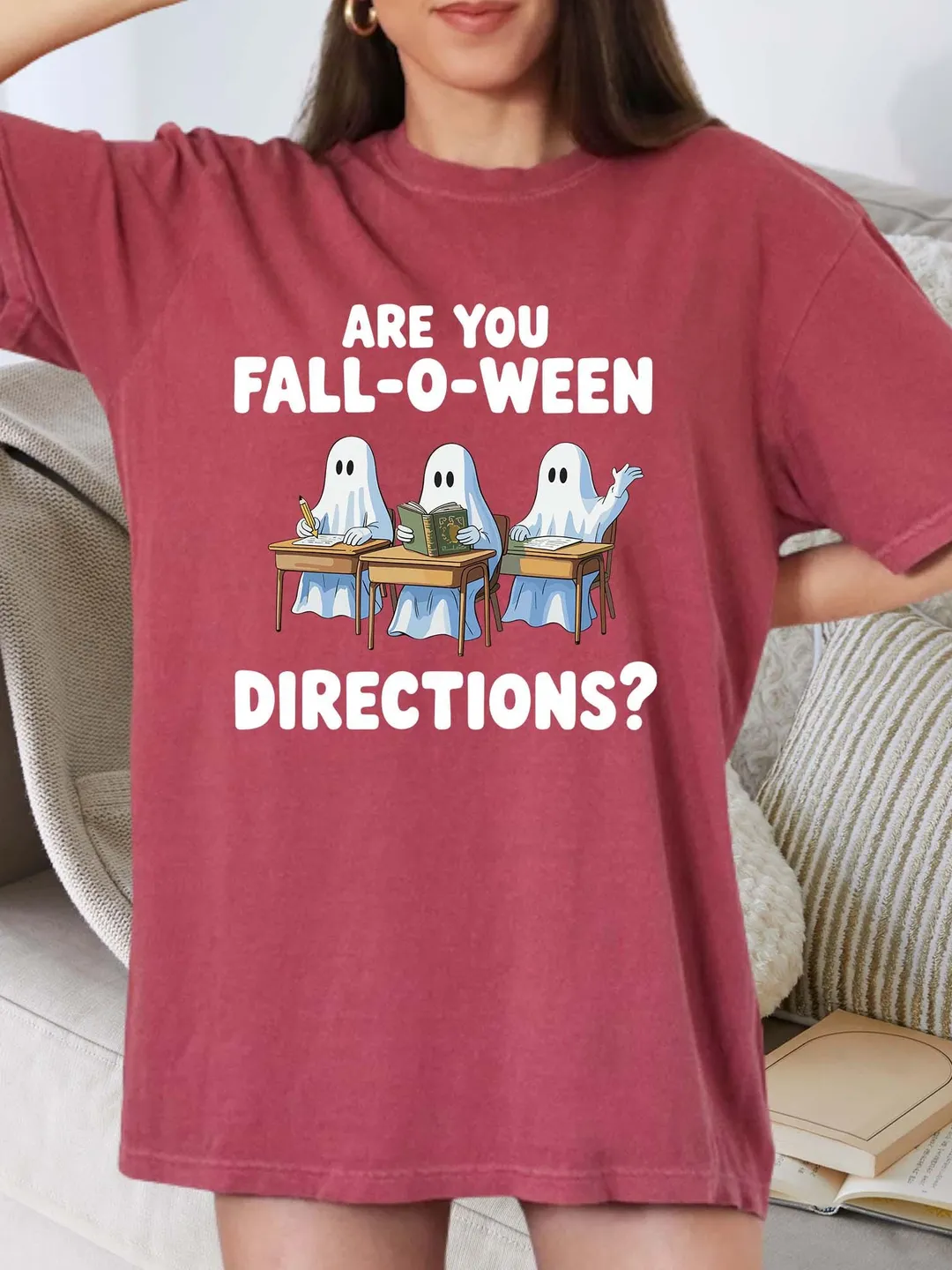 Comfort Colors Halloween Teacher Shirt, Spooky Ghost Tee