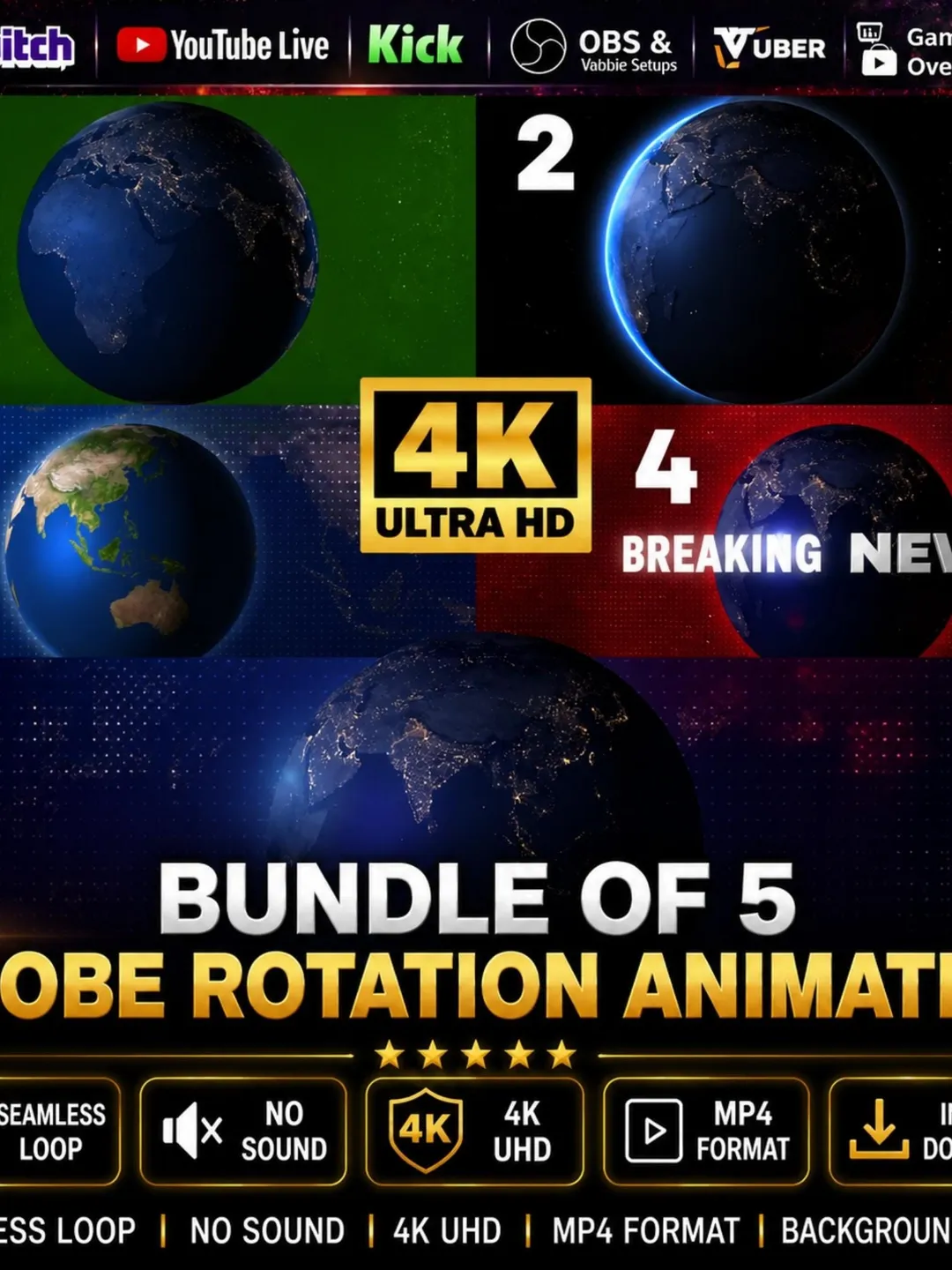 World Map Motion Animated Background Loop MP4 | Seamless News Intro for ...