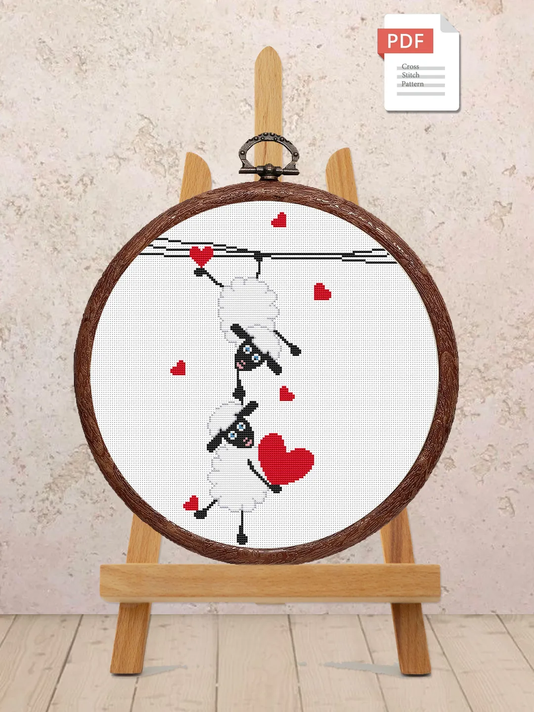 Sheeps in Love Cross Stitch Pattern, Sheep Cross Stitch, Embroidery Love, Sheep xStitch, Sheep Pattern, Love Pattern #vl002