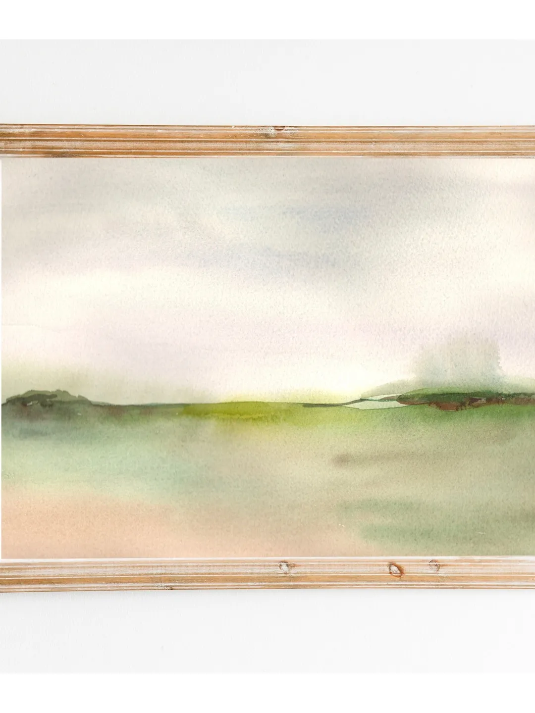 Minimalist Landscape, Watercolor Painting, Green Wall Art, Neutral Art Print, Abstract Landscape, Trendy Apartment, Vintage Art Print