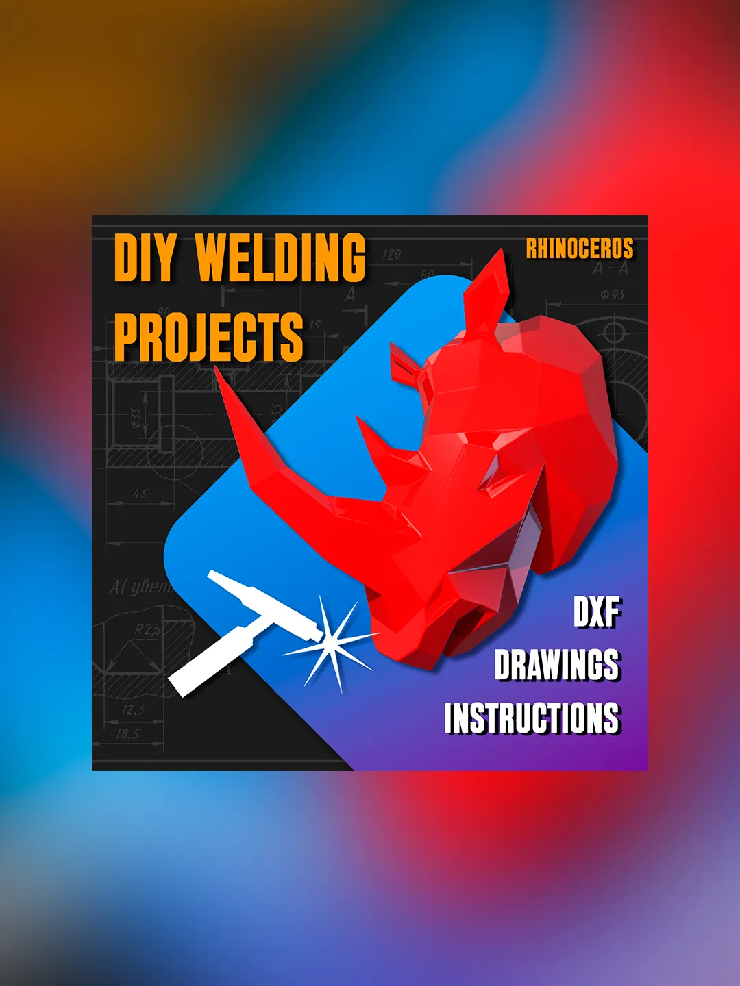 Welding Project Plans Drawings Rhinoceros Head (DXF, PDF)