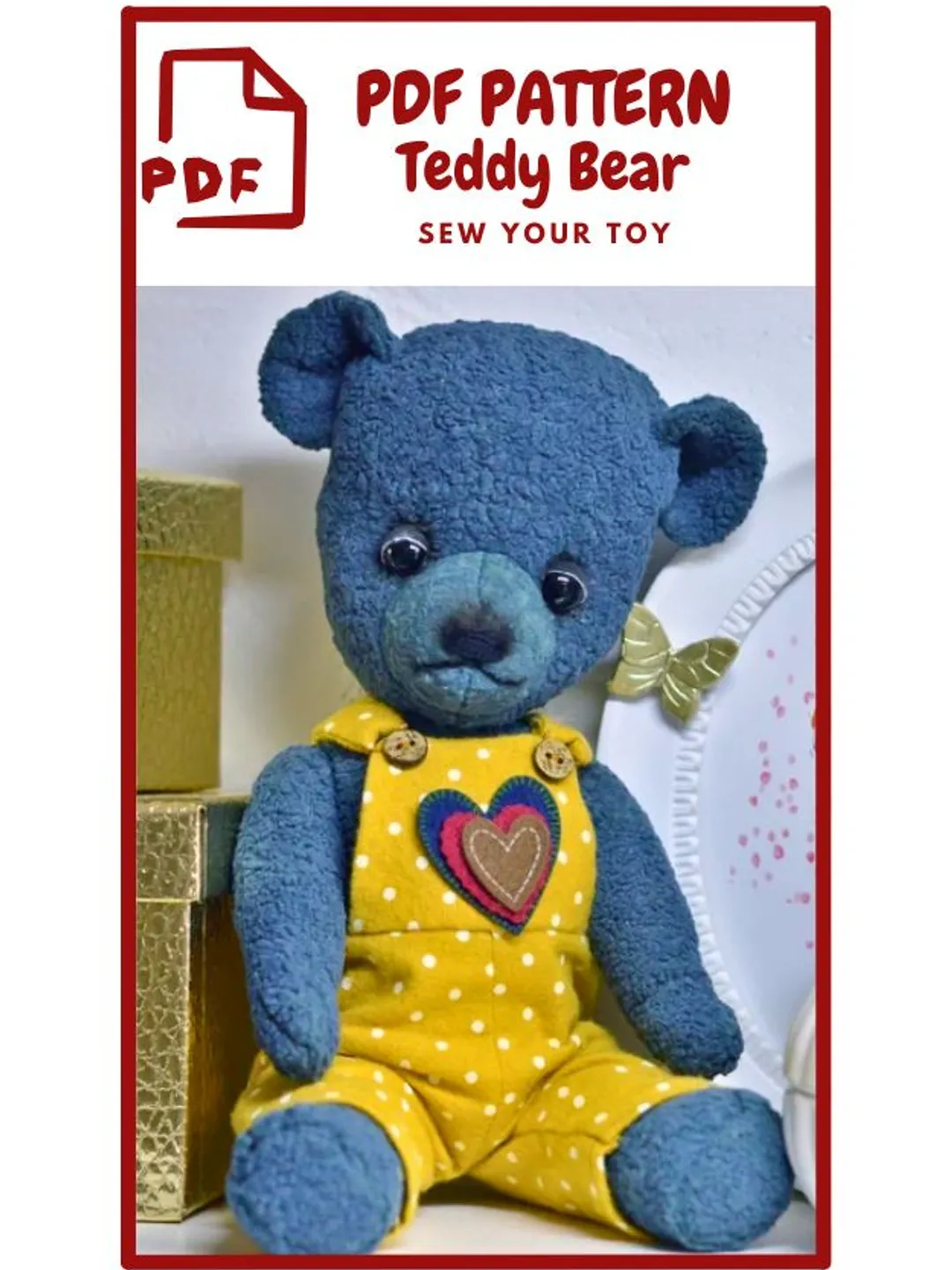 Toy Pattern Teddy Bear, Pattern for Sewing Soft Toys -Teddy  Bear