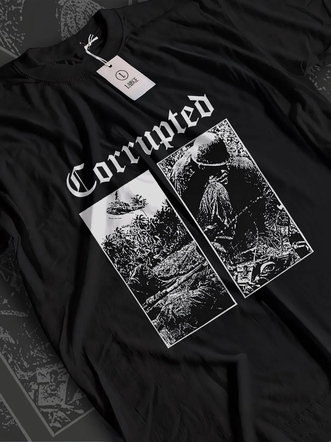 Corrupted Band Shirt: Japanese Sludge Metal, Dark Tee