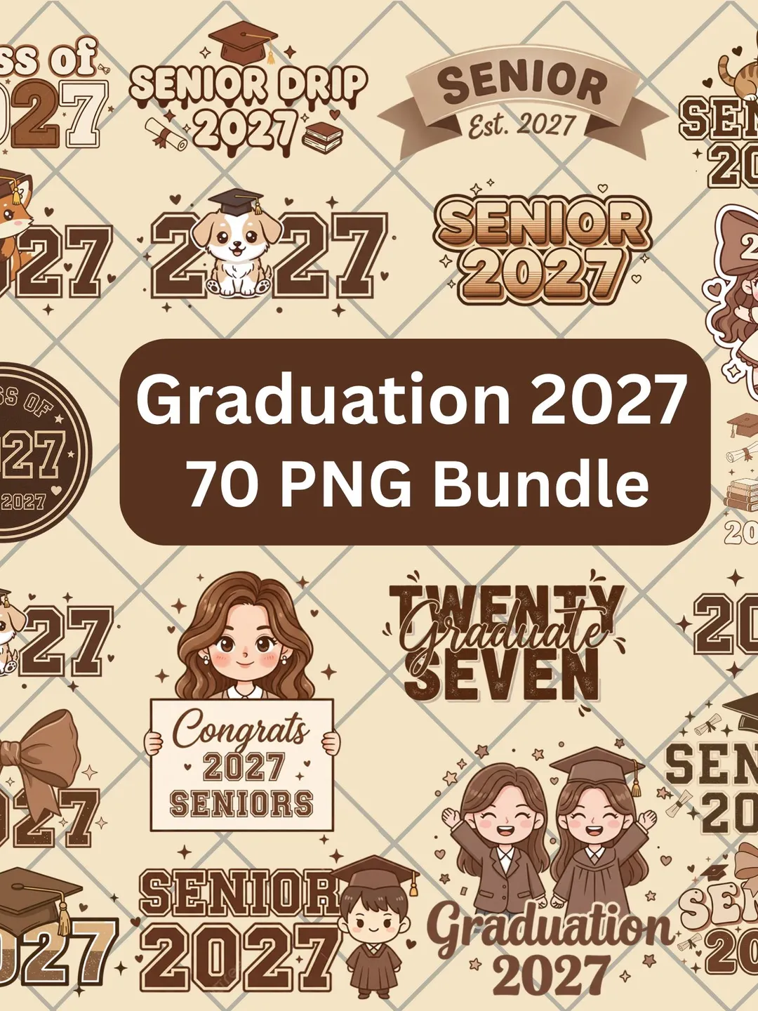 Graduation PNG 2027 Bundle | 70 Graduation Clipart Graphics ...