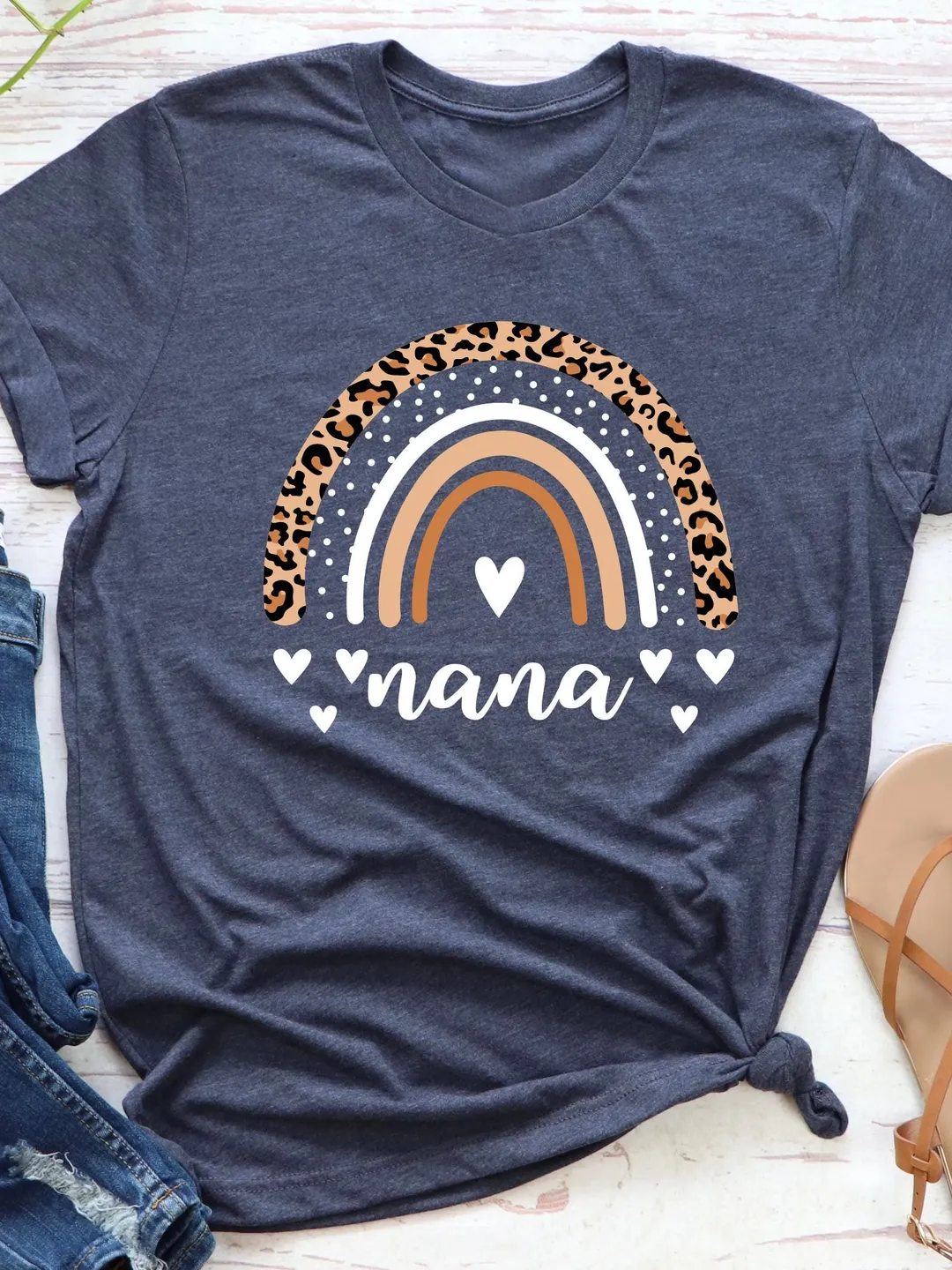 Rainbow Nana Shirt: Cotton Blend Grandma Gift