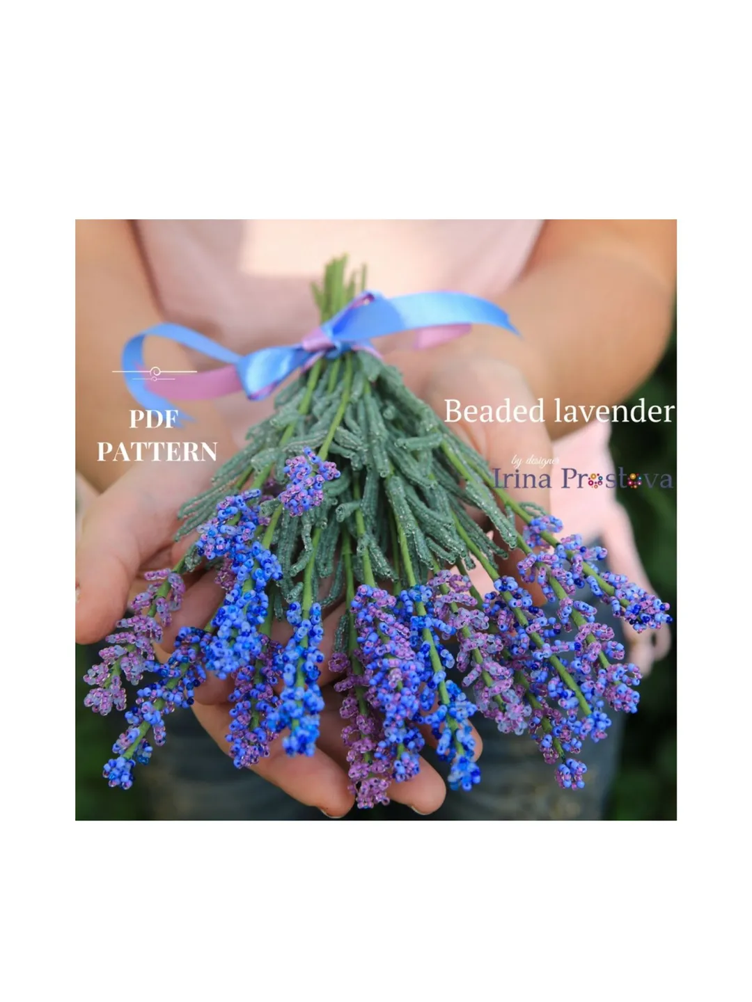 Beaded Flowers pattern | Lavender | Seed bead patterns | Beadwork pattern | Digital Download - PDF