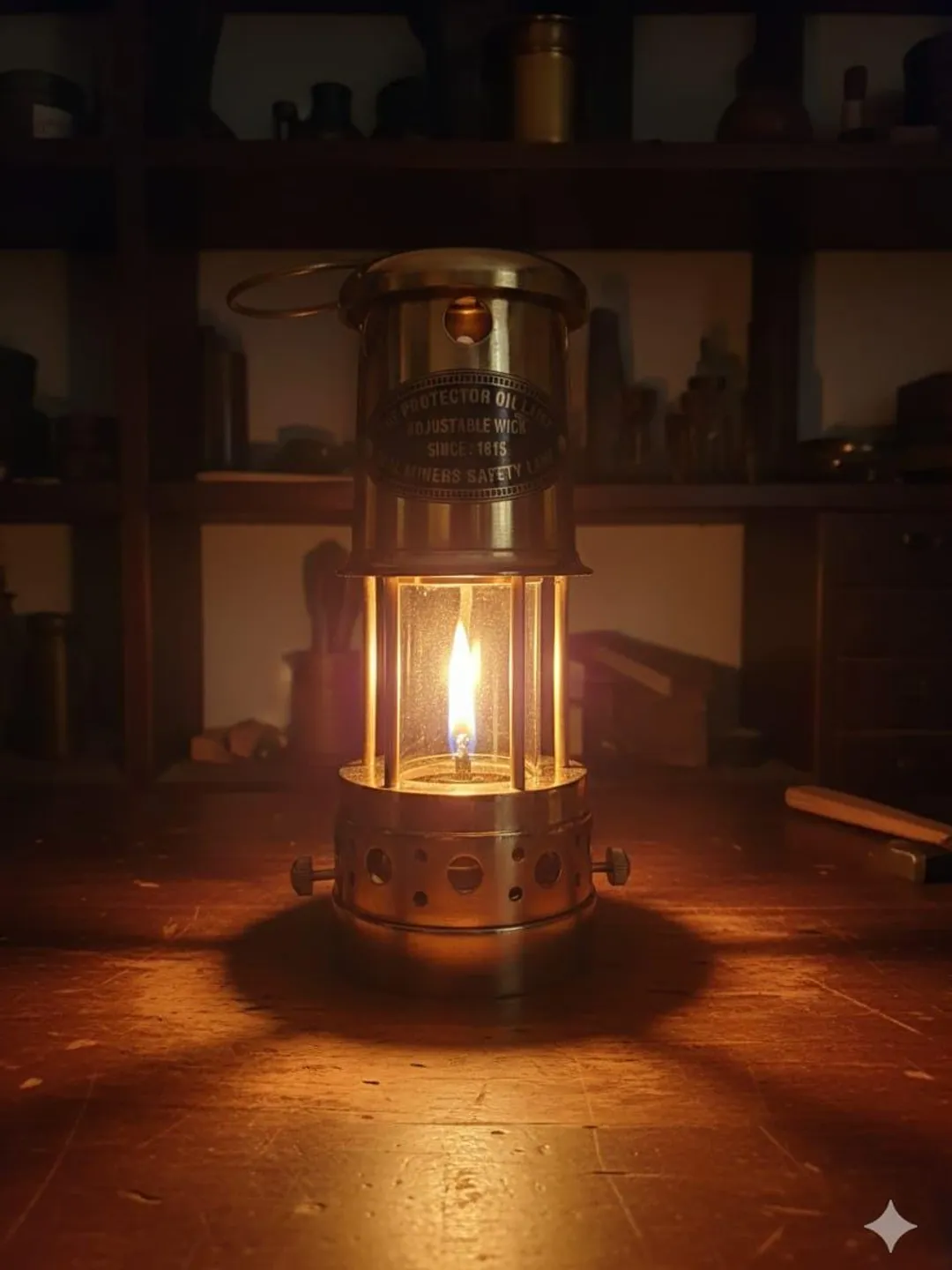 Vintage Brass Oil Lamp | Adjustable Wick Lantern | Nautical