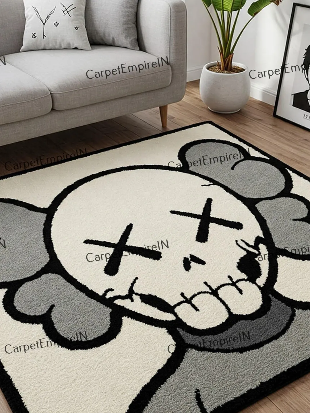 Kaws rugs - Handmade rugs, Case Rugs,  Handmade, Rugs for living room, Hallway, kaws carpets, Anime rugs, cartoon rugs, 2x3,3x5,4x6,5x7,6x9