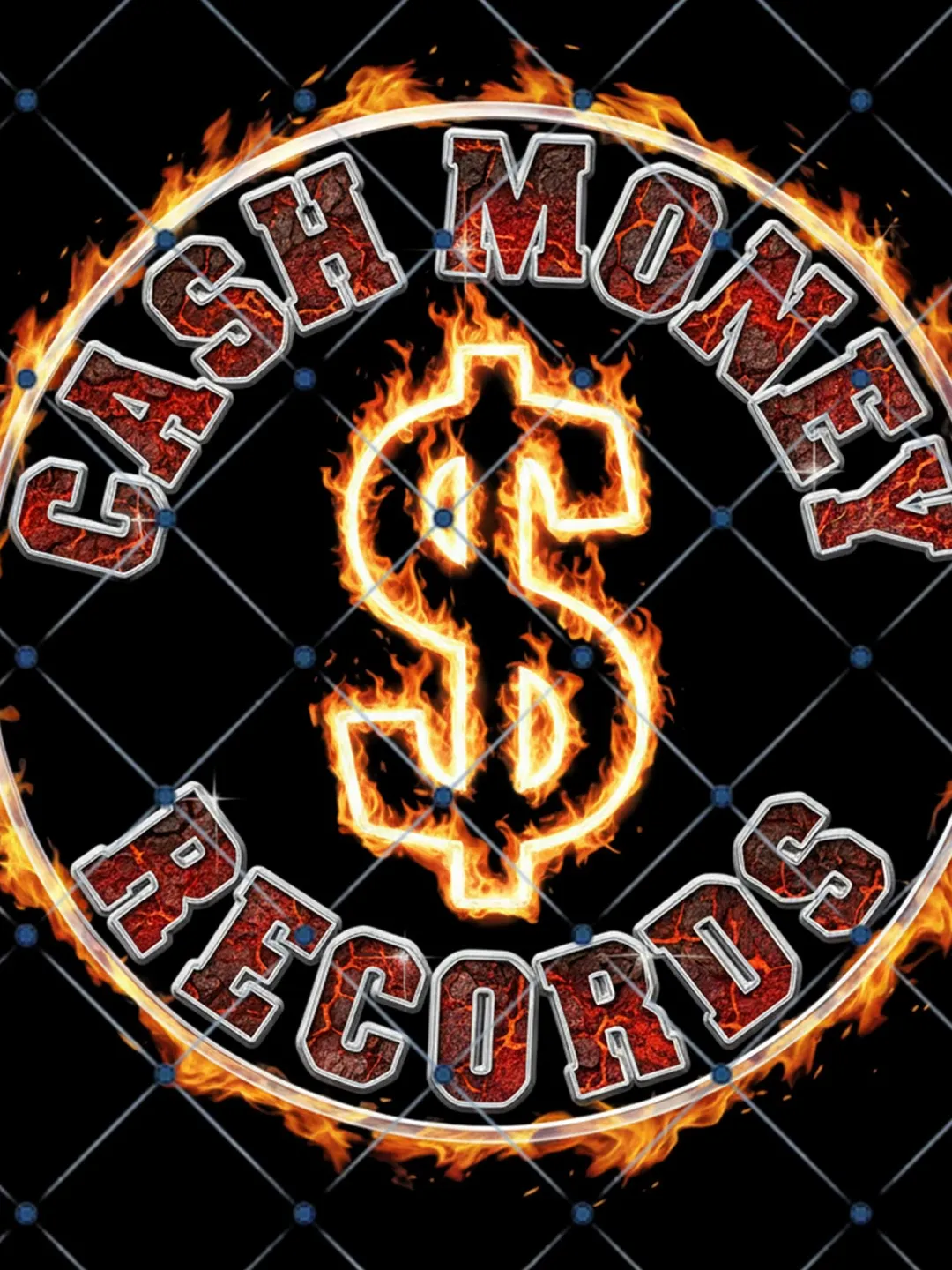 Cash Money Records Flaming Dollar Sign PNG, Rap Hip Hop Retro Logo