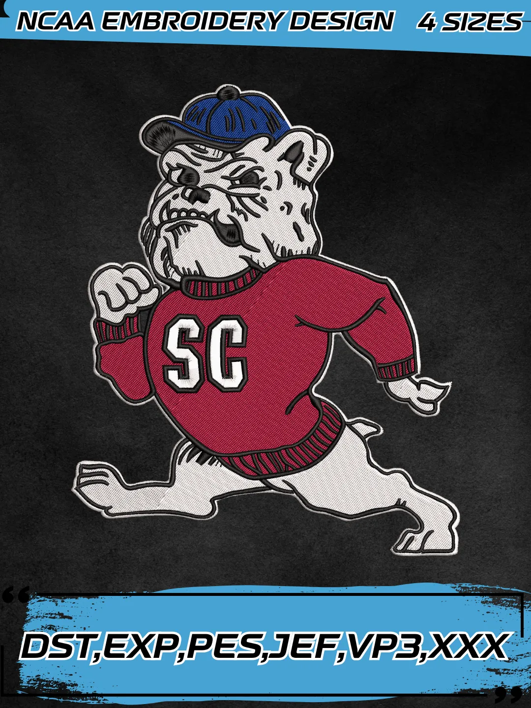 South Carolina State Bulldogs Secondary Logos Embroidery Design,NCAA Logo Embroidery Design,Machine Embroidery Design File,4 Sizes, Digital Download
