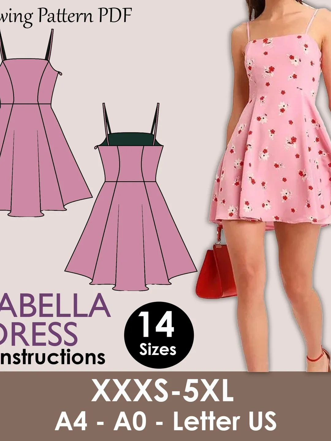 sleeveless skater dress pattern ARABELLA Dress - Skater dress | flairy dress pattern | mini dress | Women  sleeveless | straight neckline| one piece