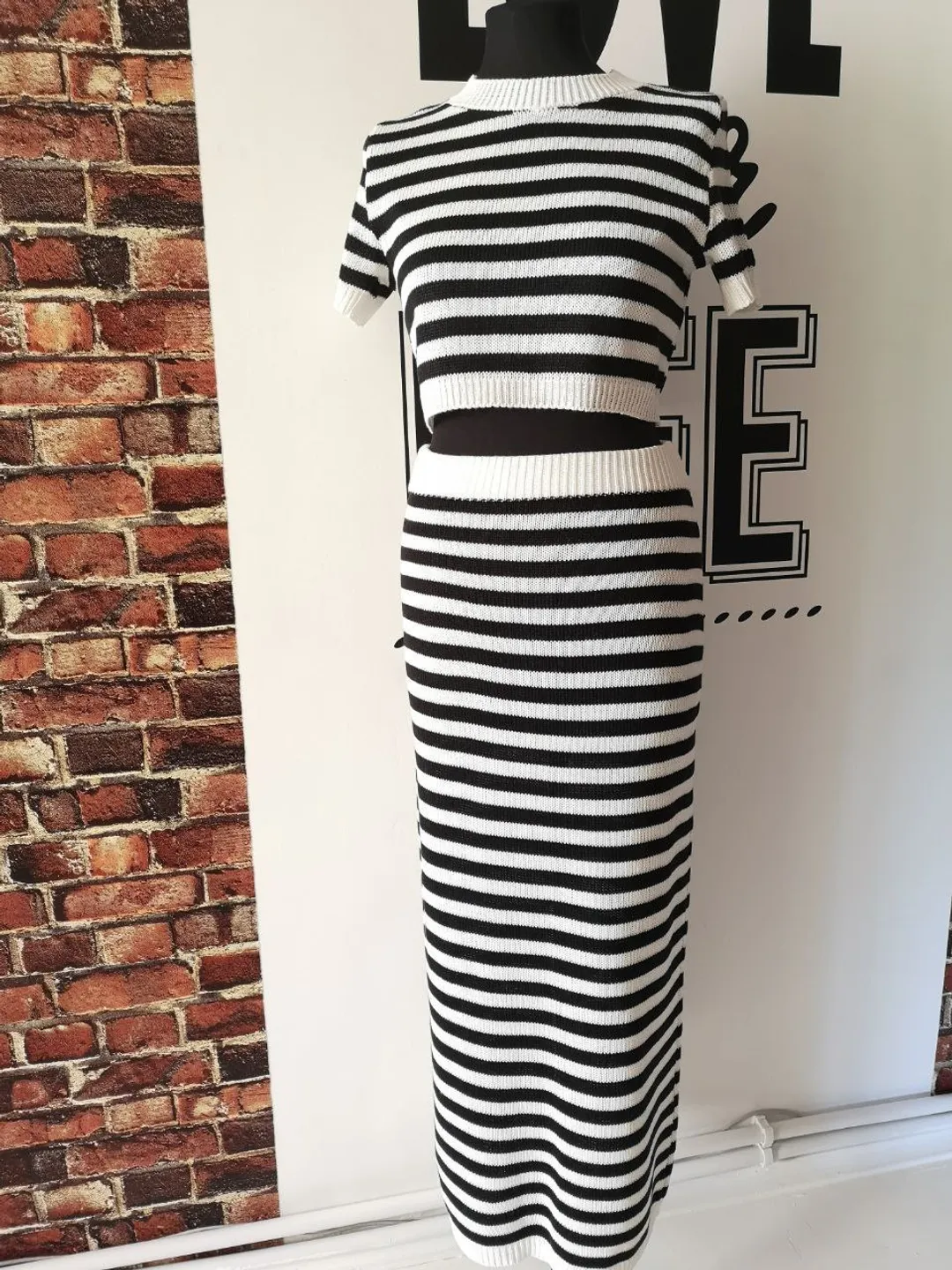 Merino cotton skirt suit