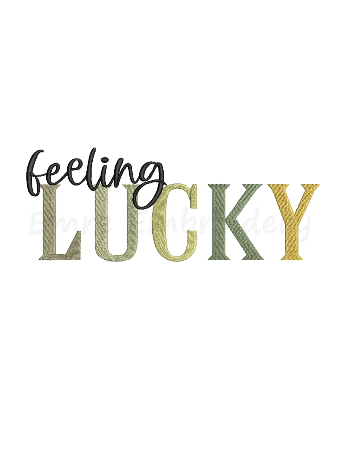 Feeling Lucky Embroidery Design, Machine Embroidery Design, 6 Sizes, Instant Download