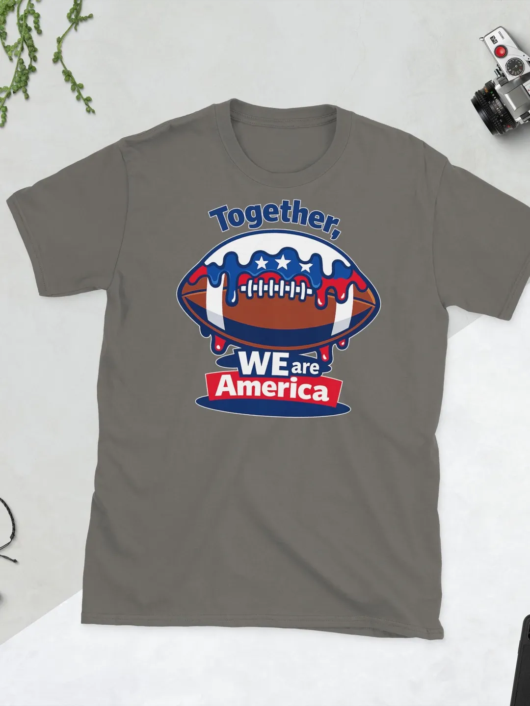 Together We Are America School Spirit Shirt | Patriotic Football Teacher Tee | 12th Grade Senior Class T-Shirt | Student Teamwork Top