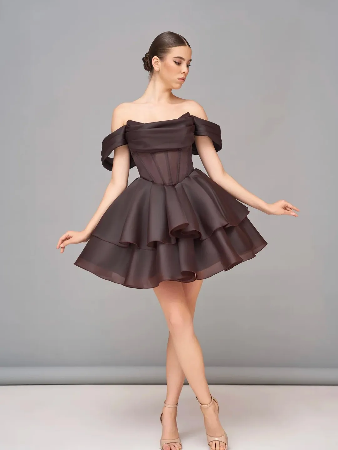 chocolate brown occasion dress Chocolate Brown Bridesmaid Dress Matte Satin Size 2X