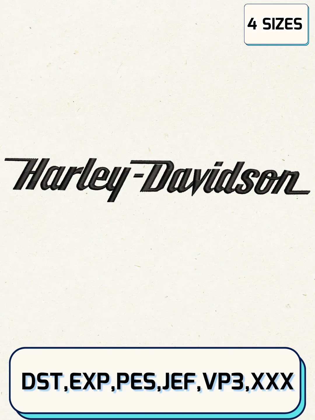 Harley-Davidson Embroidery Design, Transport Embroidery File, Machine Embroidery Files, 4 Sizes, Digital Download