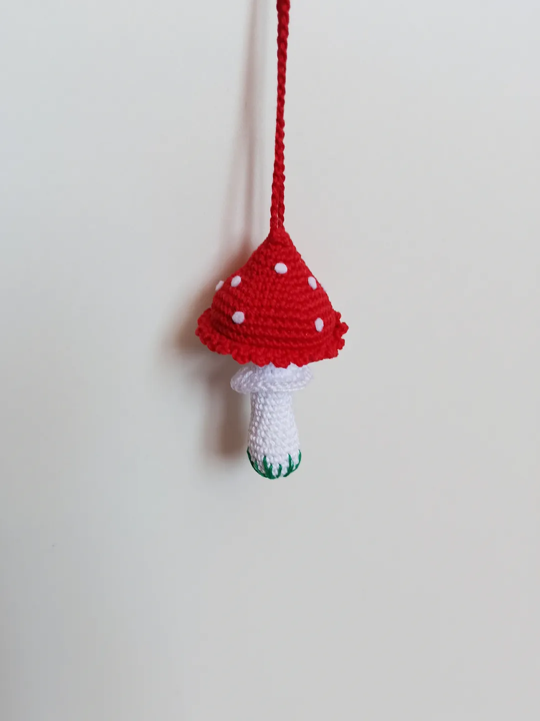 Crochet keychain mushroom, crochet car hanging