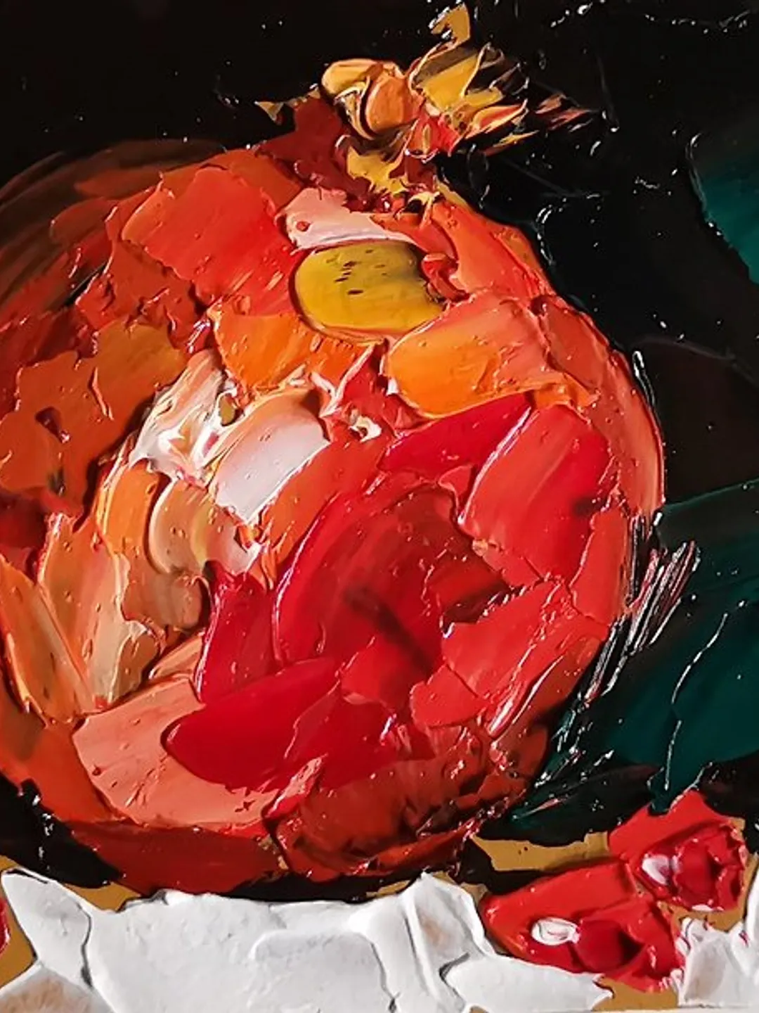 Pomegranate Painting Original Art Small Impasto Oil Painting Fruit Art Verafe