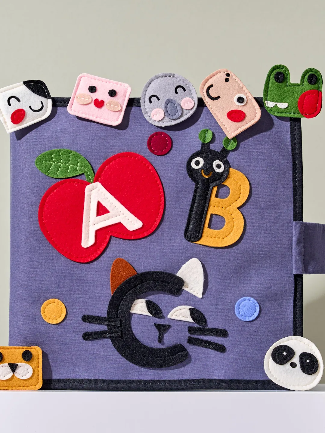 felt quiet busy book toddler 1,2 year old, abc felt activity alphabet ...