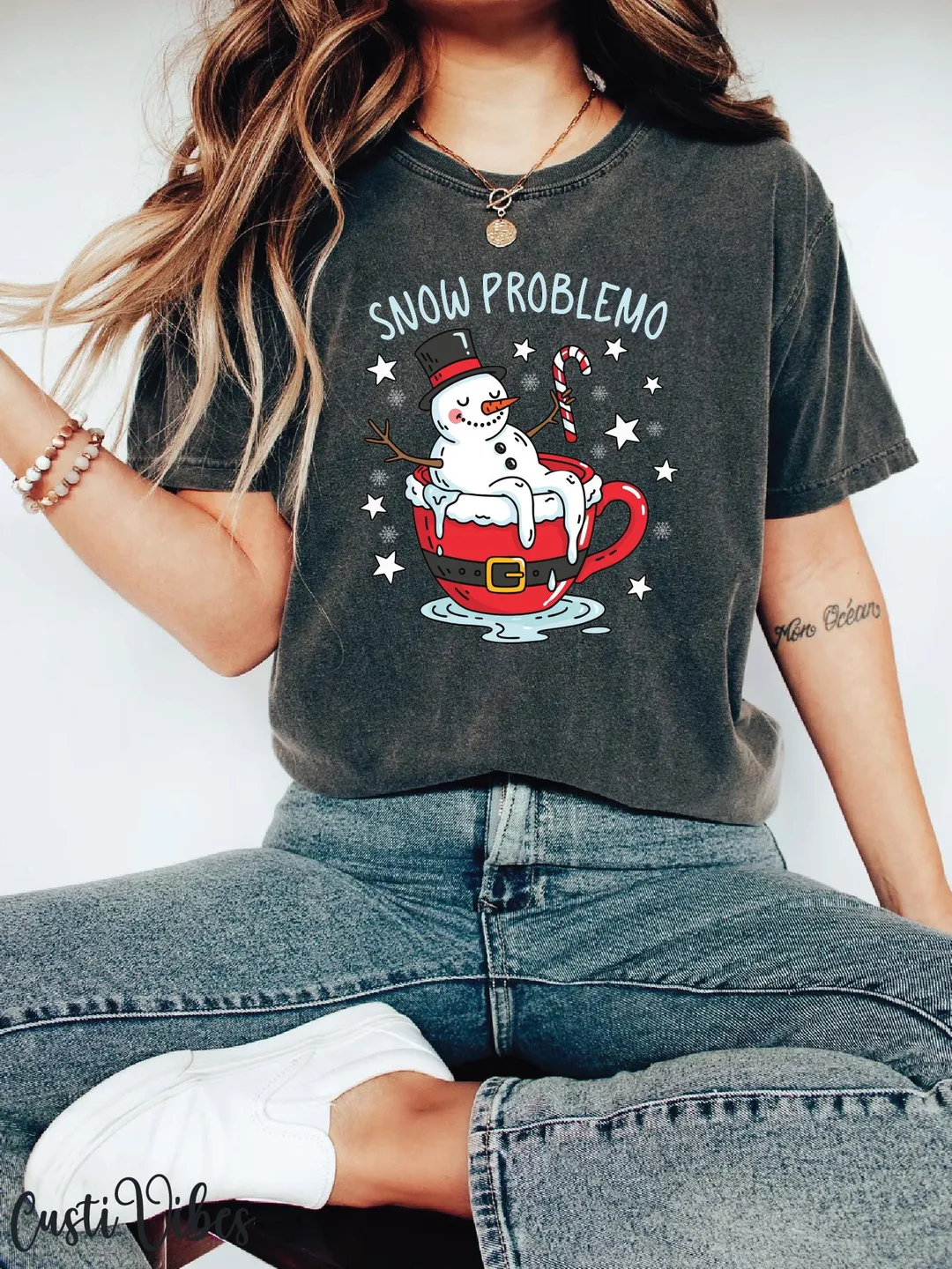 Snow Problemo Snowman Christmas Shirt, Winter Holiday Tee