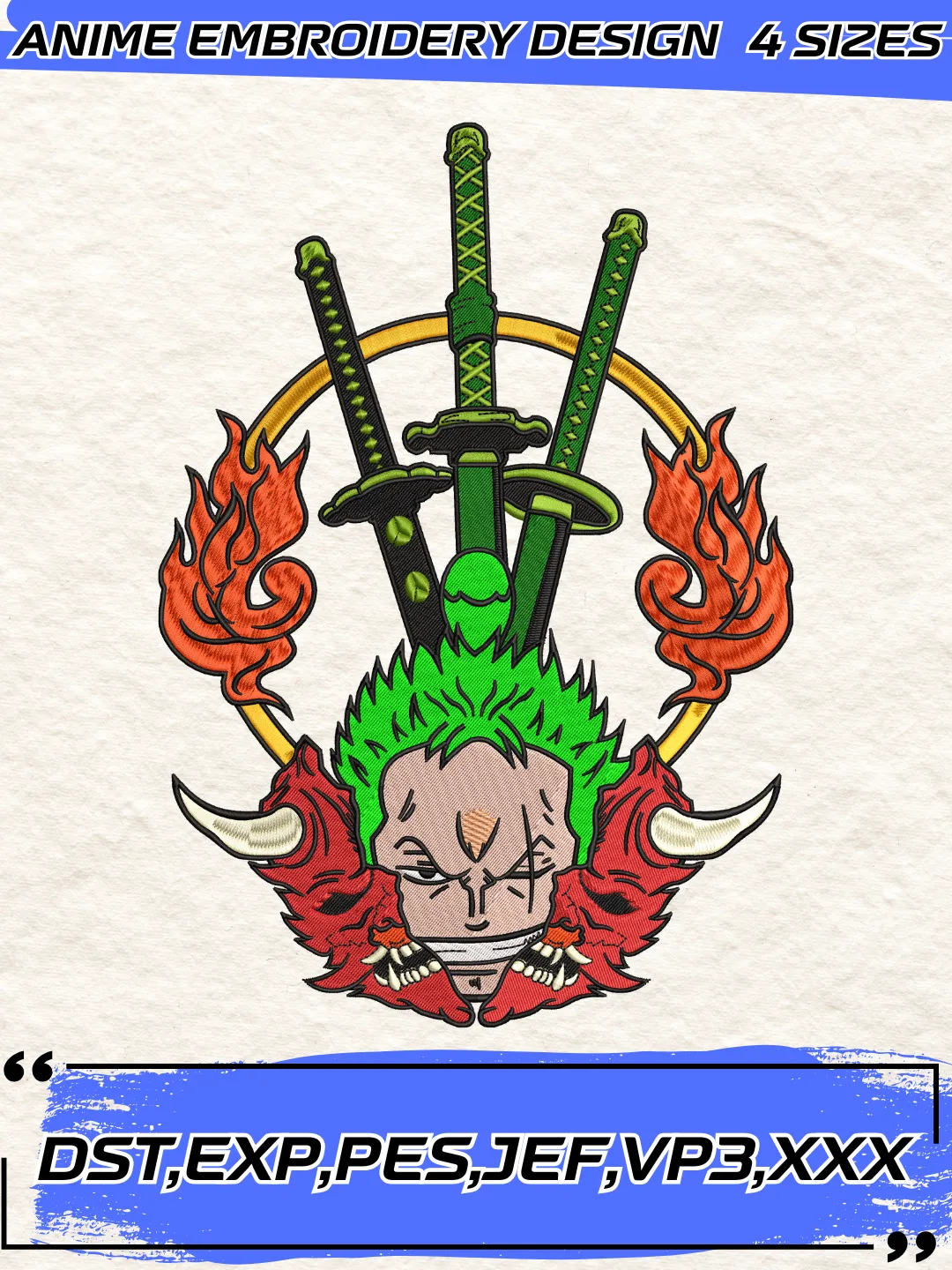 Gum Gum Devil Fruit Embroidery Design,One Piece Machine Embroidery