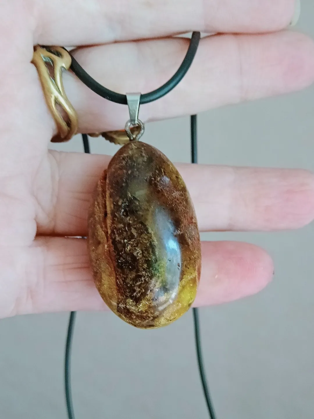 Natural Amber Stone Protection Amulet Necklace Gift for Men, Boyfriend Amber Pendant Eco-friendly Jewelry Gift for Best Friend unique handmade jewelry
