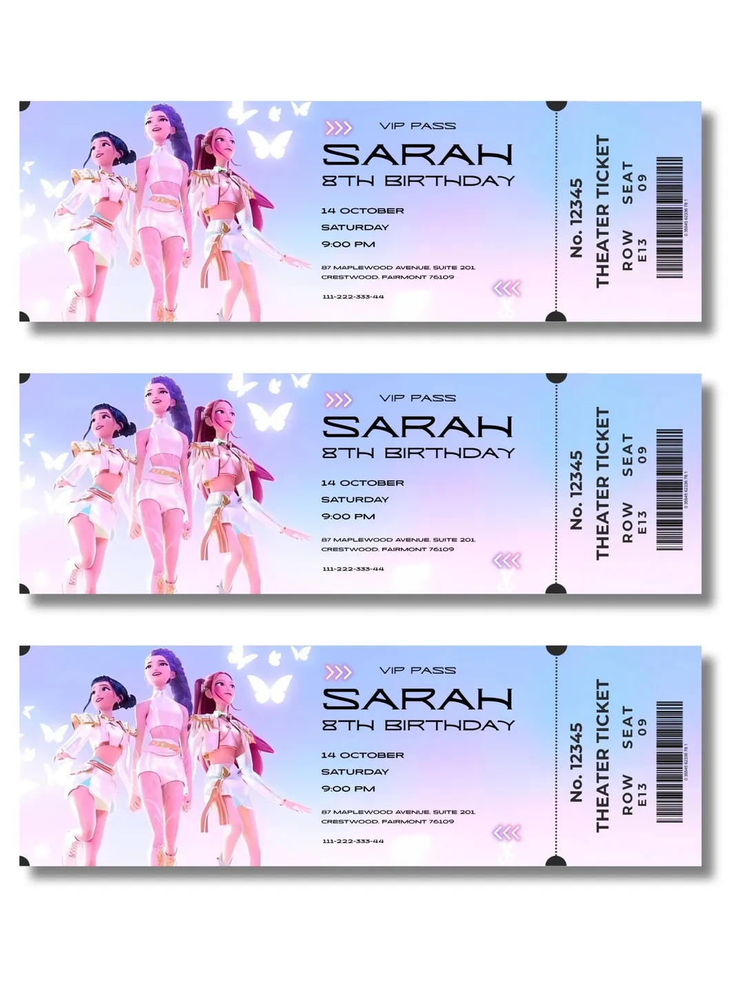 Kpop Demon Hunter Invite K-Pop Ticket Invitation Editable Canva K