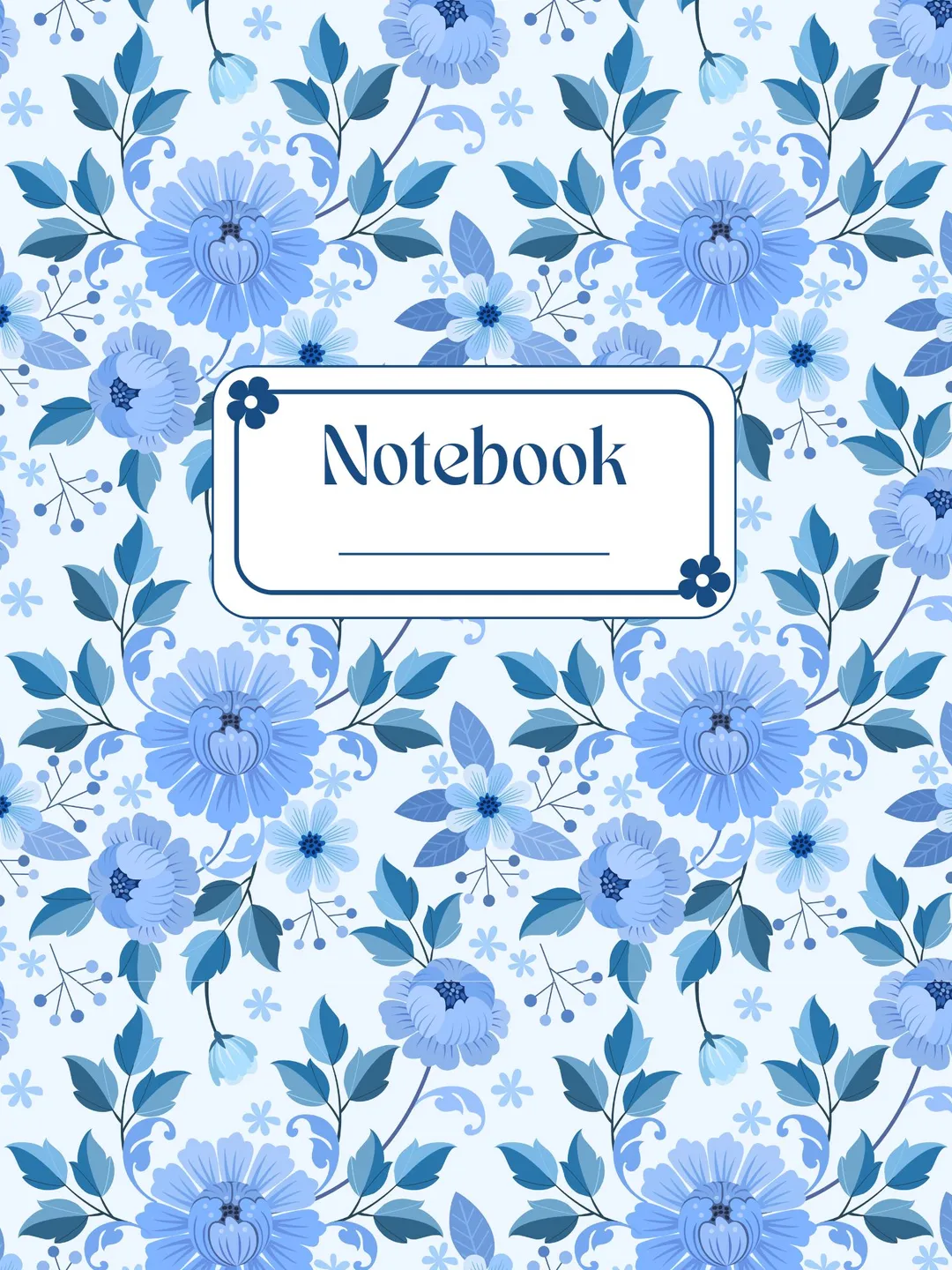 Blue Floral Notebook