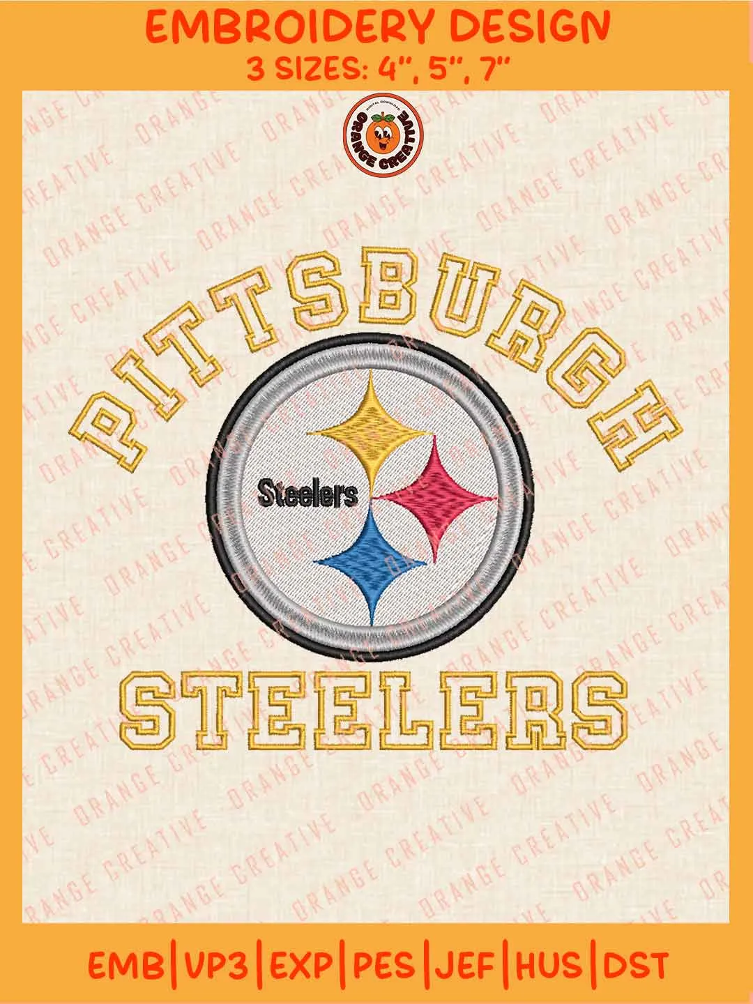 NFL Pittsburgh Steelers Team Word Logo Embroidery Files, Pittsburgh Steelers Football Team Embroidery Designs, NFL Steelers Machine Embroidery Files, NFL Football Team Machine Embroidery Files, Digital Download