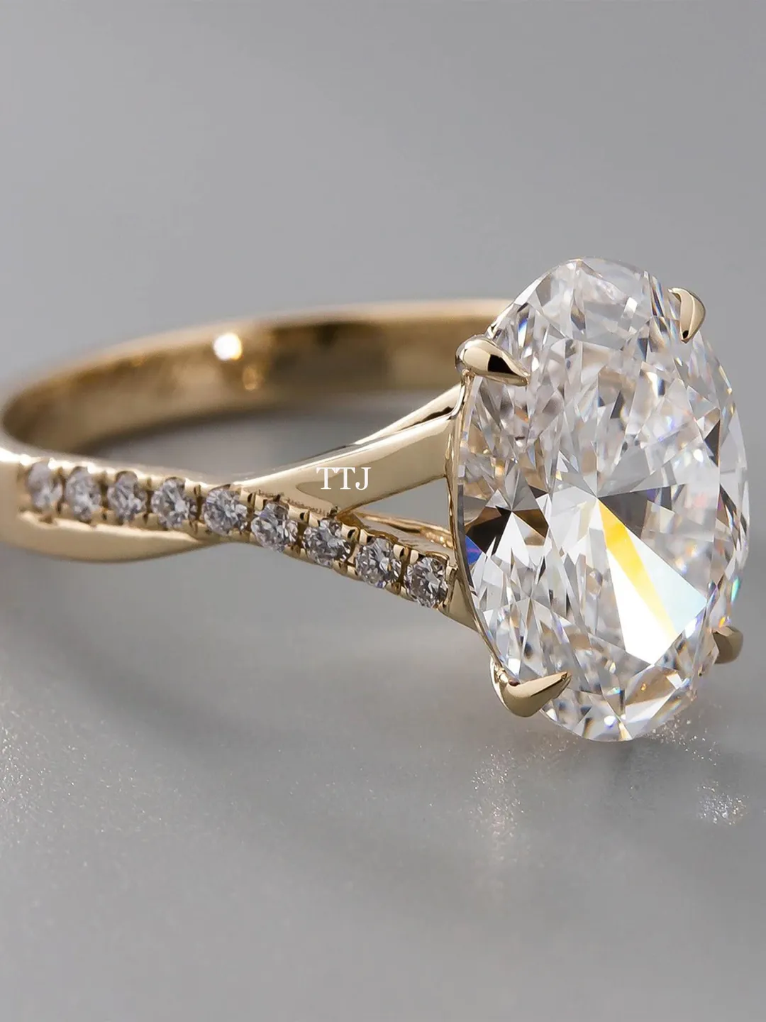 Men's Ring-14K Yellow Gold Emerald Cut 9X11MM Moissanite Ring For Men ...