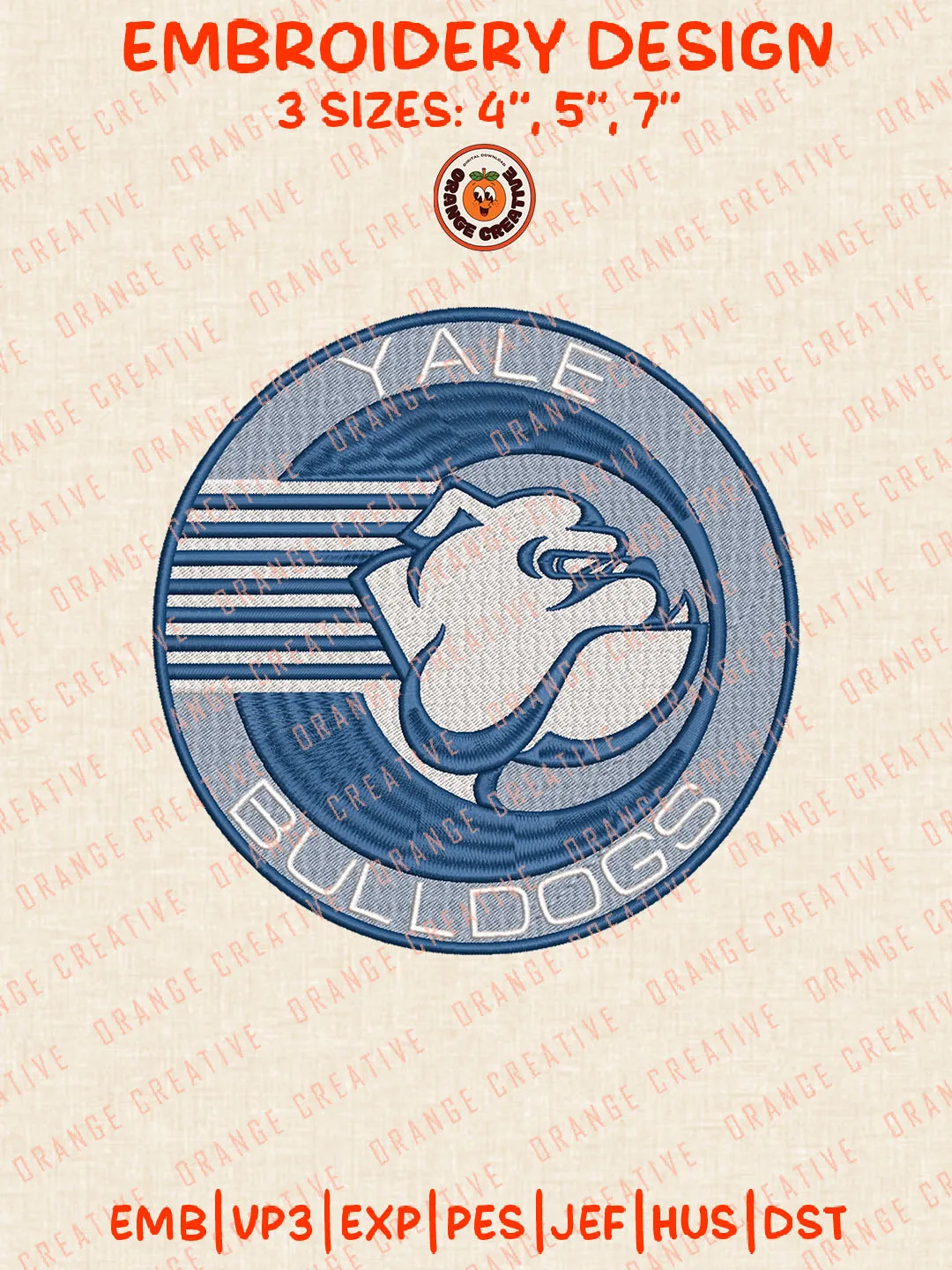NCAA Yale Bulldogs Logo Embroidery Files, NCAA Yale Team Embroidery Designs, Yale Bulldogs Football Team Machine Embroidery Files, NCAA Machine Embroidery, Digital Download