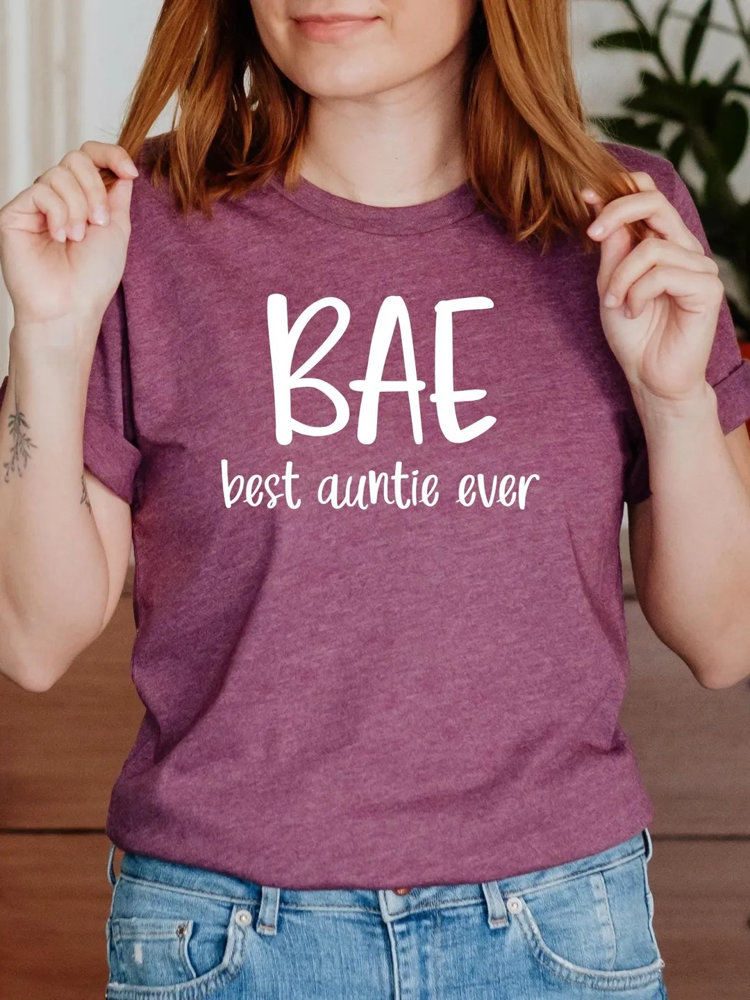 Best Auntie Ever Shirt, New Aunt Gift T-Shirt, Promoted to Auntie, BAE Aunties Forever Tshirt, Pregnancy announcement Gift