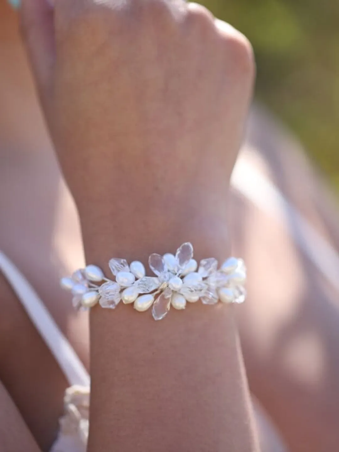 Silver Crystal Wedding Bracelet