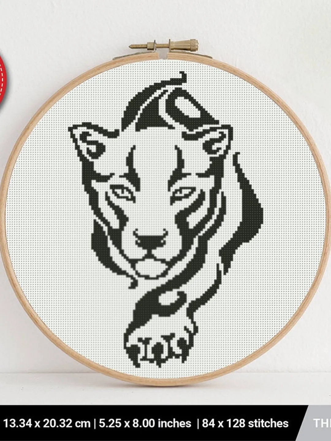 Black Panther Silhouette cross stitch pattern, Wildlife, Animal, wall art,  Jungle decor, counted, chart, gift DIY, embroidery, instant PDF, image size:1080x1440