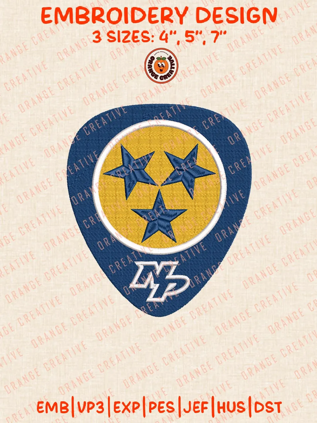 Nashville Predators NHL Logos Embroidery Designs, NHL Hockey Team Logo Embroidery Files, Machine Embroidery Design File, 4 Sizes, Custom Size, Digital Download