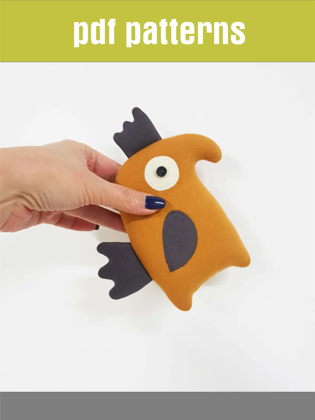 Parrot sewing pattern PDF, digital tutorial in english, stuffed animal sewing diy