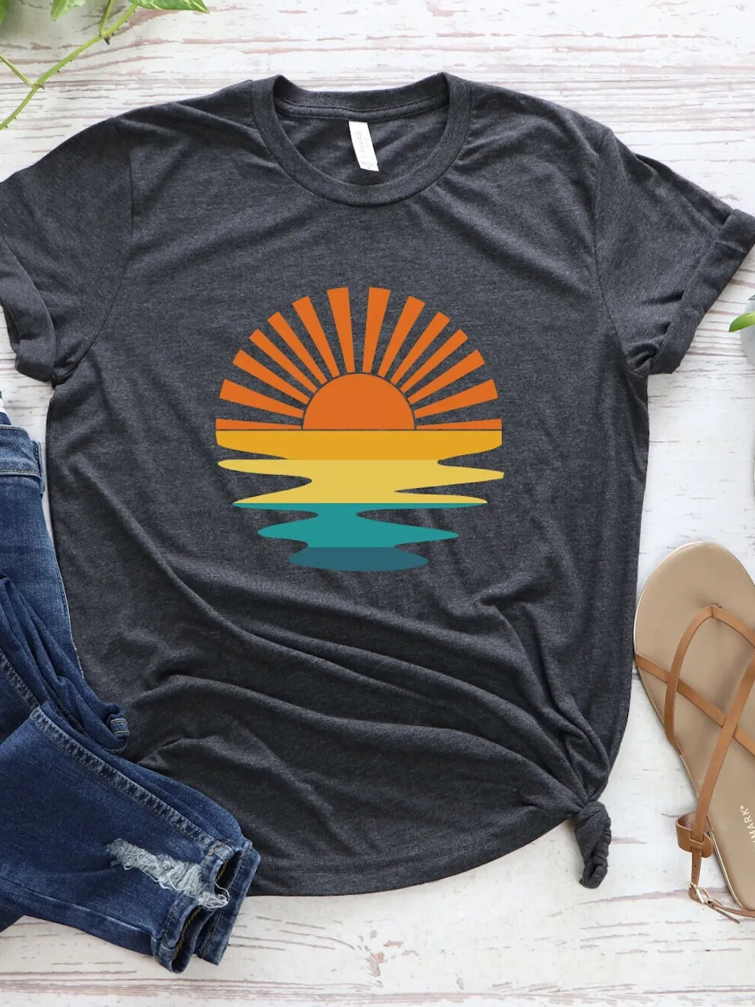 Retro Sunset Shirt - Relaxed Fit, Soft Cotton Blend