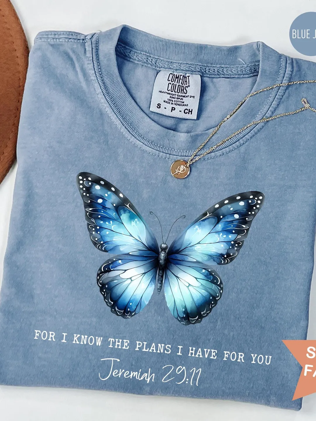 Comfort Colors® Butterfly Bible Verse Shirt: Christian Faith Tee