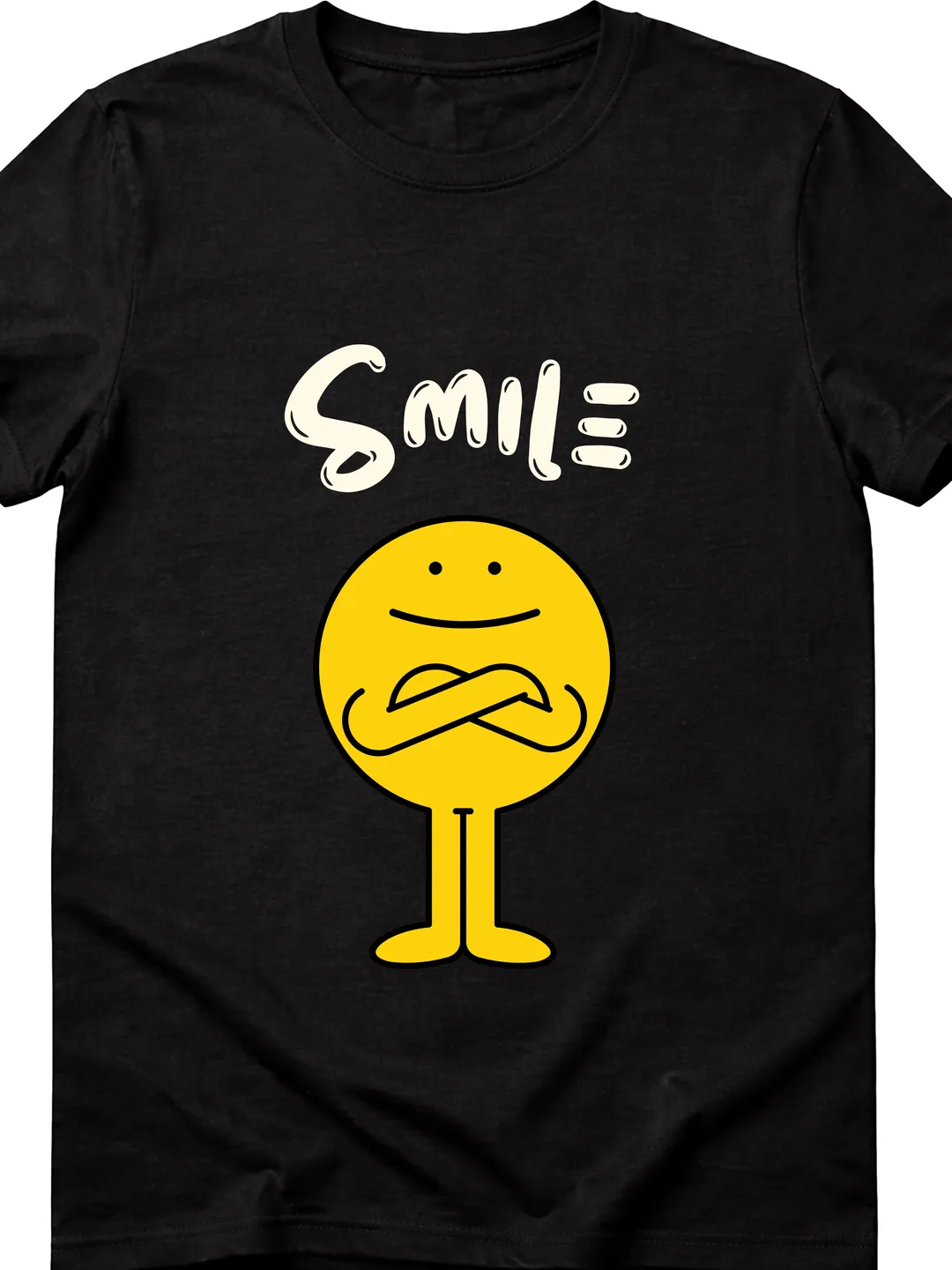 T-Shirt Design Green and White Modern Illustration Smile T-Shirt Minimal Graphic Tee