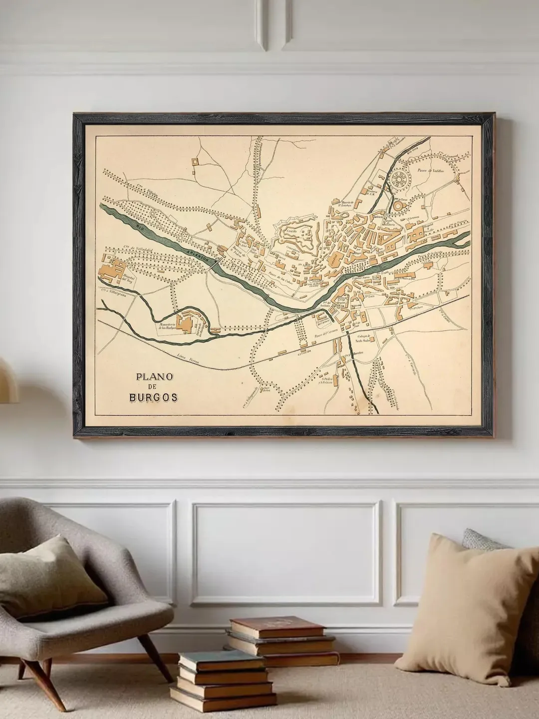Burgos Spain Map Art | 1905 Vintage Wall Map Print