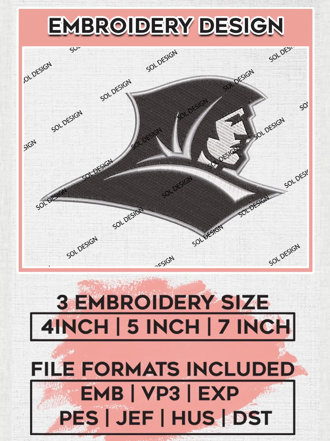 Providence Friars Mascot Logo Machine Embroidery Design, NCAA Providence Friars Embroidery Design Design files, NCAA Embroidery Designs, NCAA Machine Embroidery Designs, Digital Download