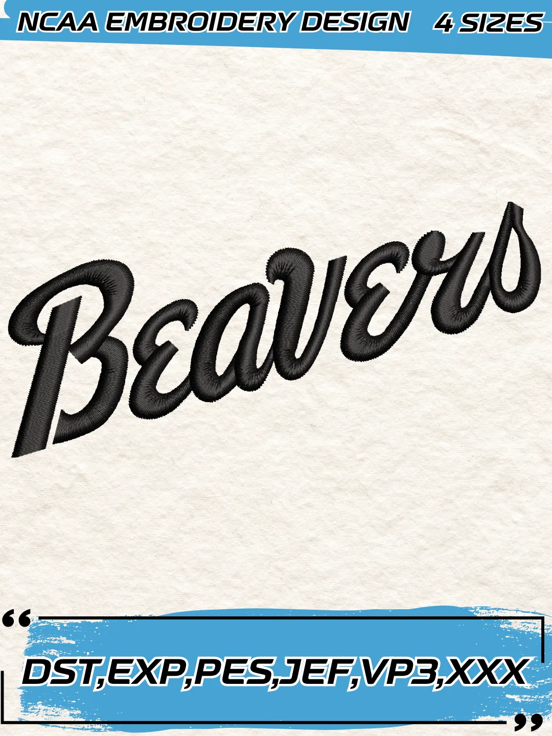 Bemidji State Beavers Wordmark Logo Embroidery Design,NCAA Logo Embroidery Design,Machine Embroidery Design File,4 Sizes, Digital Download