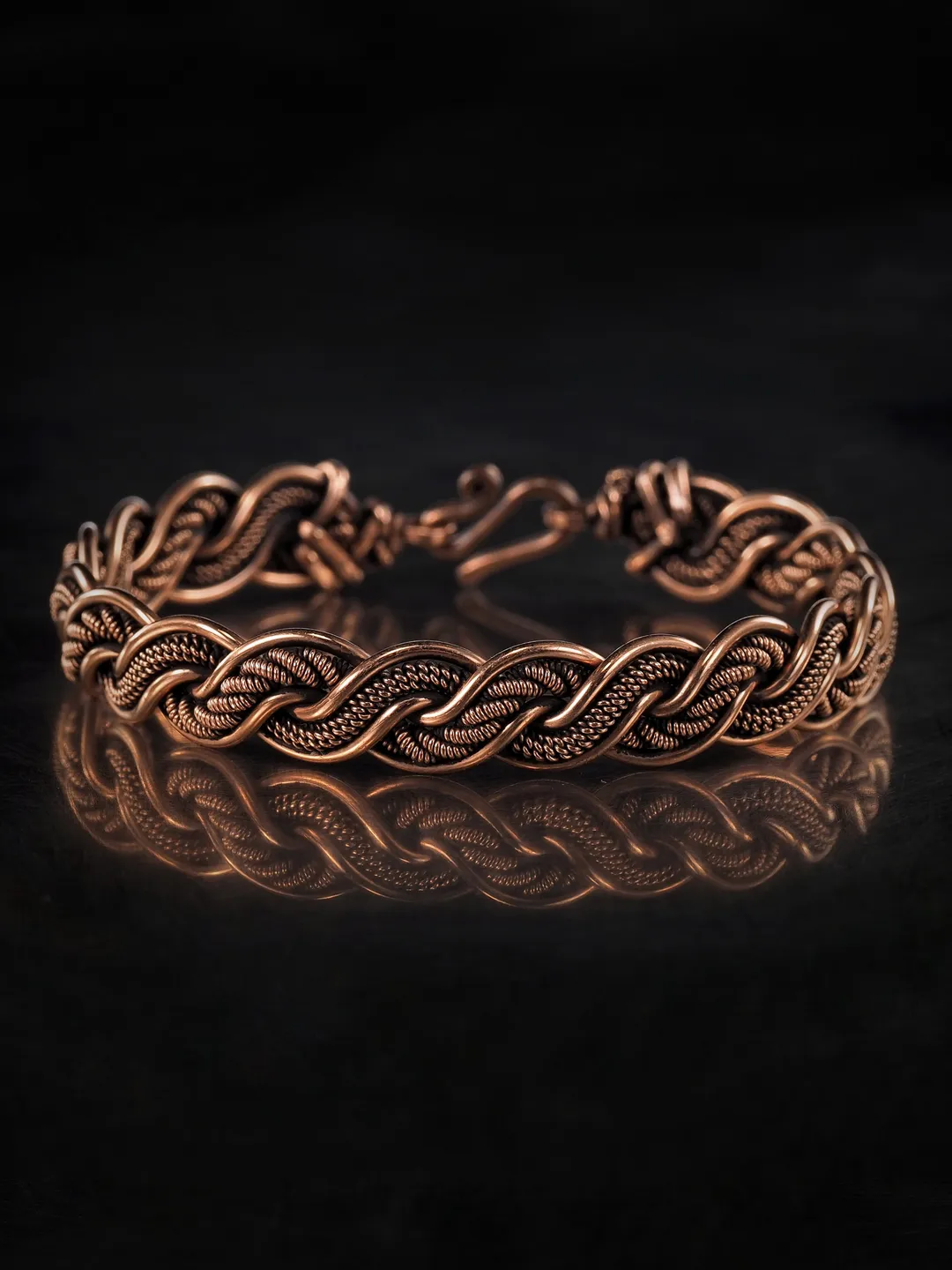 Woven copper wire bracelet Antique style handcrafted copper jewelry Unique gift