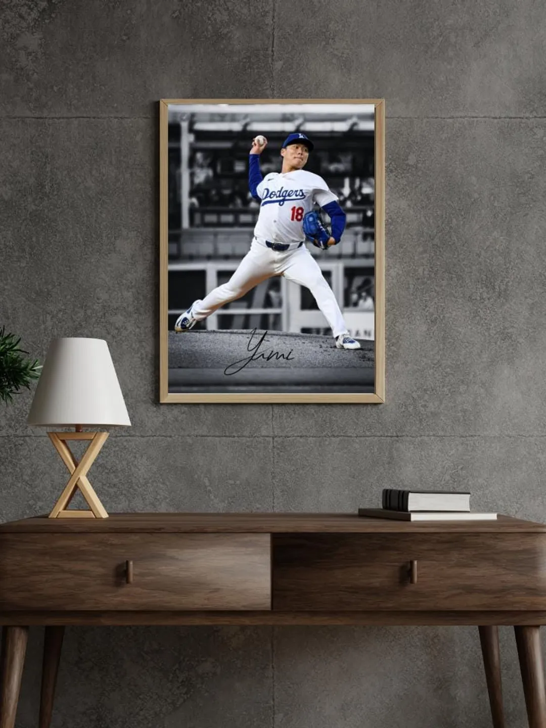 Yoshinobu Yamamoto Dodgers Art Print | MLB Baseball Poster