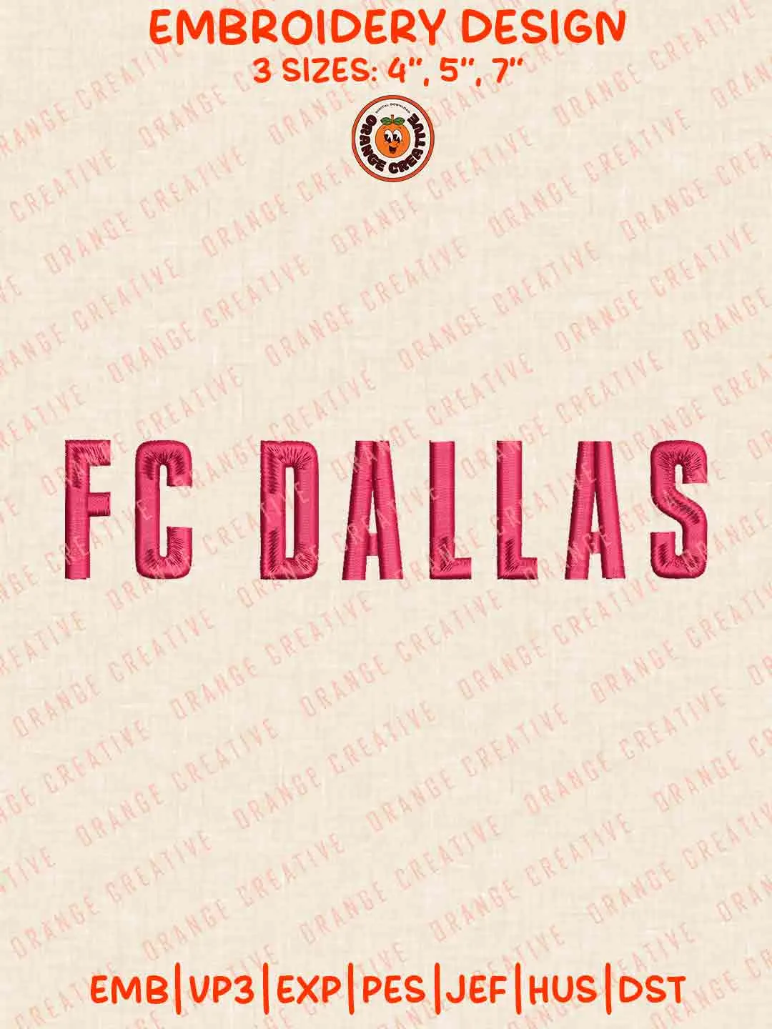FC Dallas Wordmark Embroidery Files, FC Dallas Embroidery Designs, League Soccer Machine Embroidery Files, MLS FC Dallas Logo Machine Embroidery, 3 sizes, Digital Download