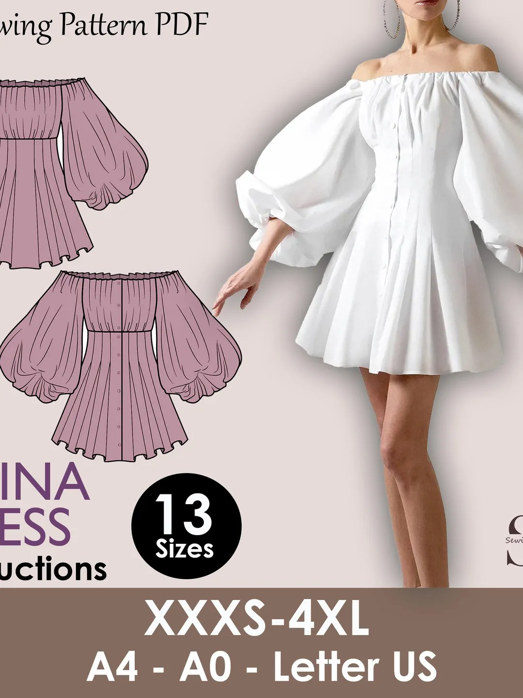 off shoulder dress sewing pattern Slip Bias A Line Maxi Off Shoulder Maxi Dress Pattern